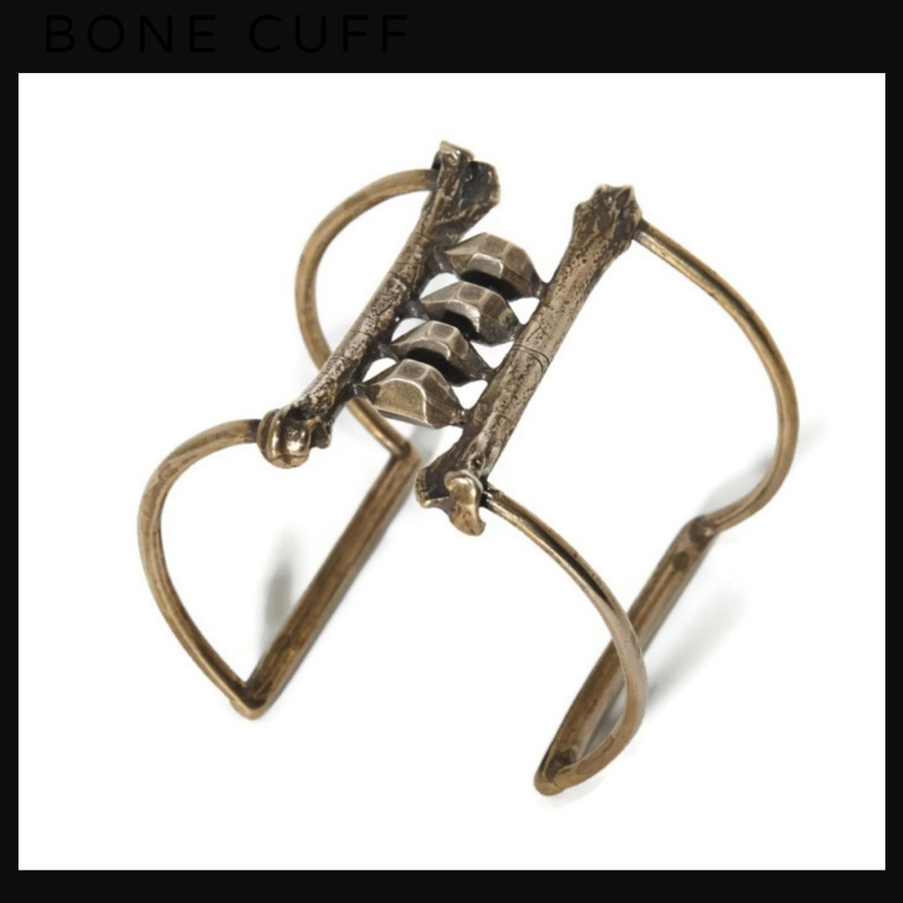 Bone cuff in white bronze